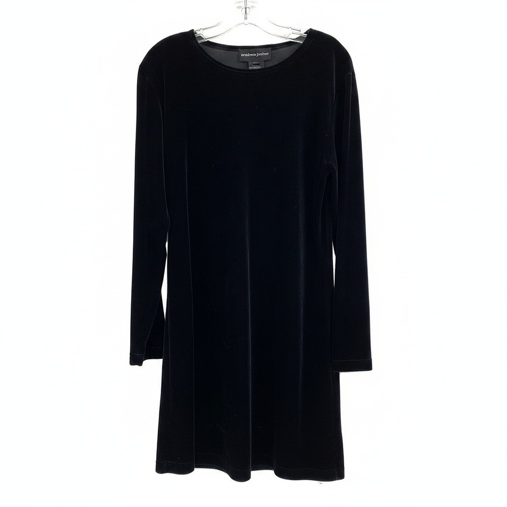 Andrea Jovine Velvet Mini Dress | Women's XL Black Synthetic Velvet